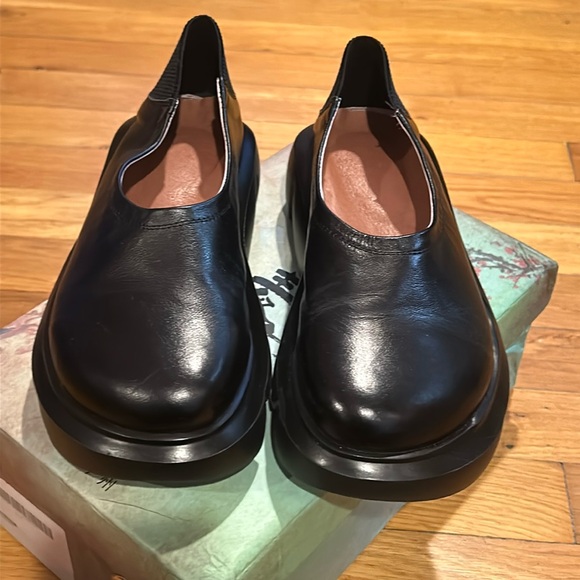 Black Chunky Sole Loafers - Picture 2 of 6